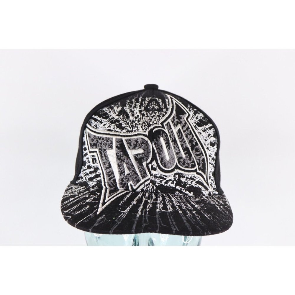 Vintage Tap Out MMA Fighting Spell Out Flex Fit Fitted Hat Cap Black Size Small